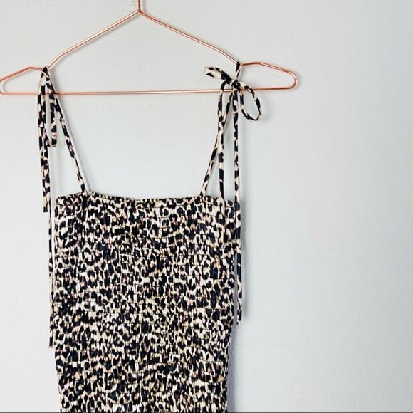 NWT Windsor Leopard Ruched Mini Dress Medium - Picture 2 of 5